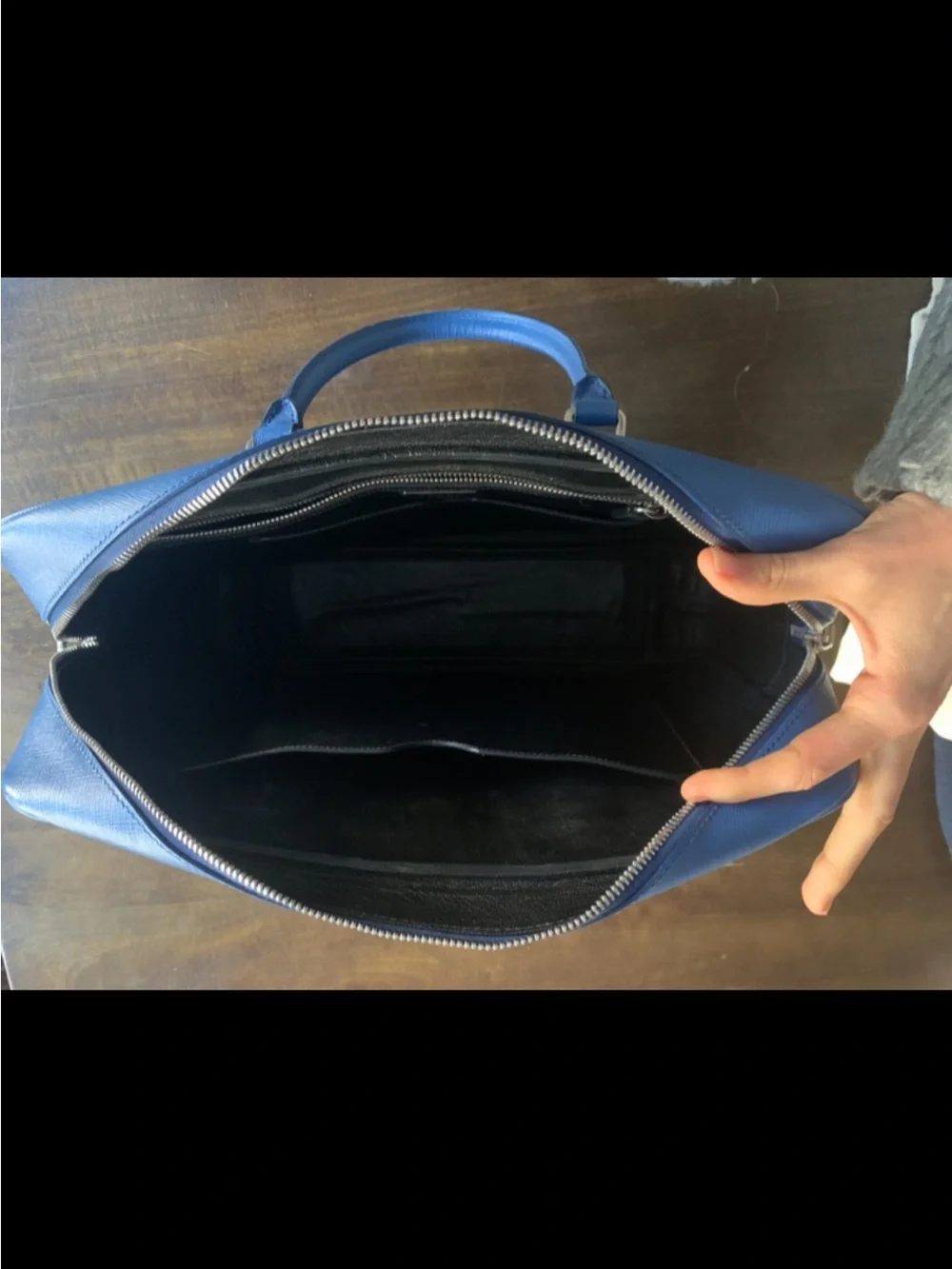 Prada Blue Saffiano Laptop briefcase
